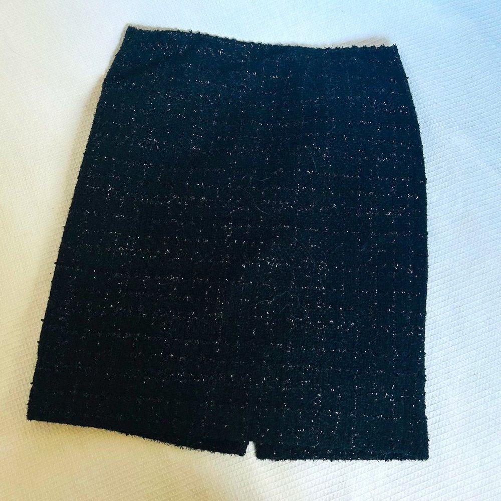 Evan Picone Black Textured Pencil Skirt | Size 8